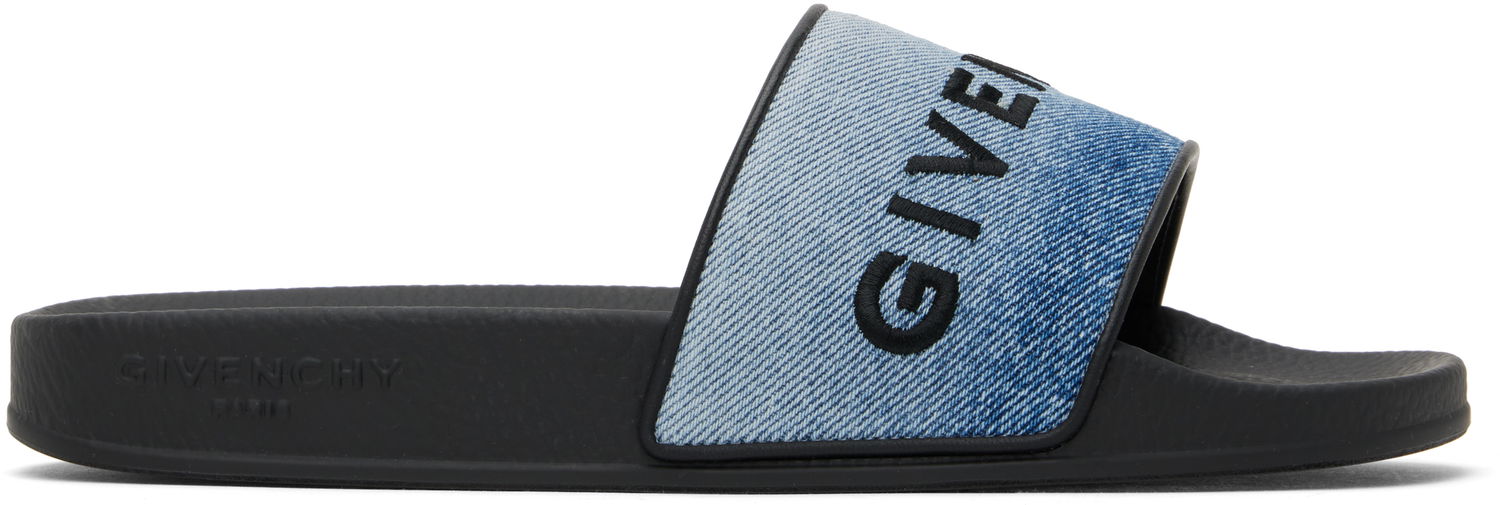 Kopalke Givenchy Givenchy Slide Flat Pool Slides Modra | BE3076E2CT420, 0