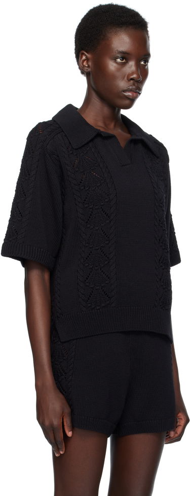 Polo majica Loulou de Saison Loulou de Saison Kina Knit Polo Shirt Bela | KINA, 4
