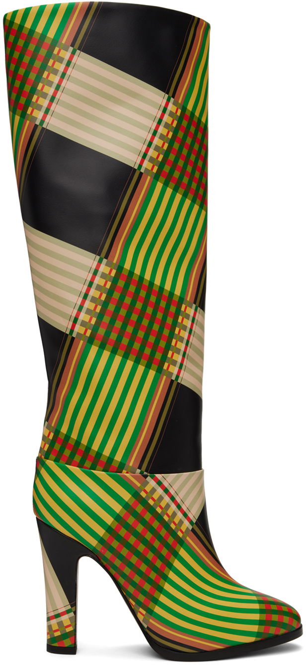 Oblačila Vivienne Westwood Vivienne Westwood Midas Plaid Knee-High Boots Večbarvna | 71020039W-L006K-