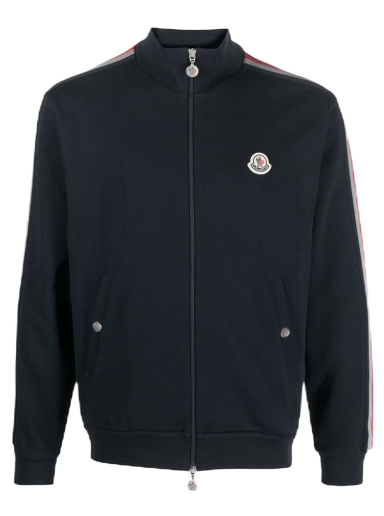 Pulover Moncler Stripe-Detail Zip-Up Sweatshirt Mornarica | I10918G00052V8162