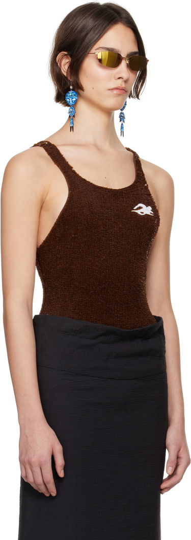 Bodi Tory Burch Tory Burch Embellished Bodysuit Rjava | 173630-206, 1