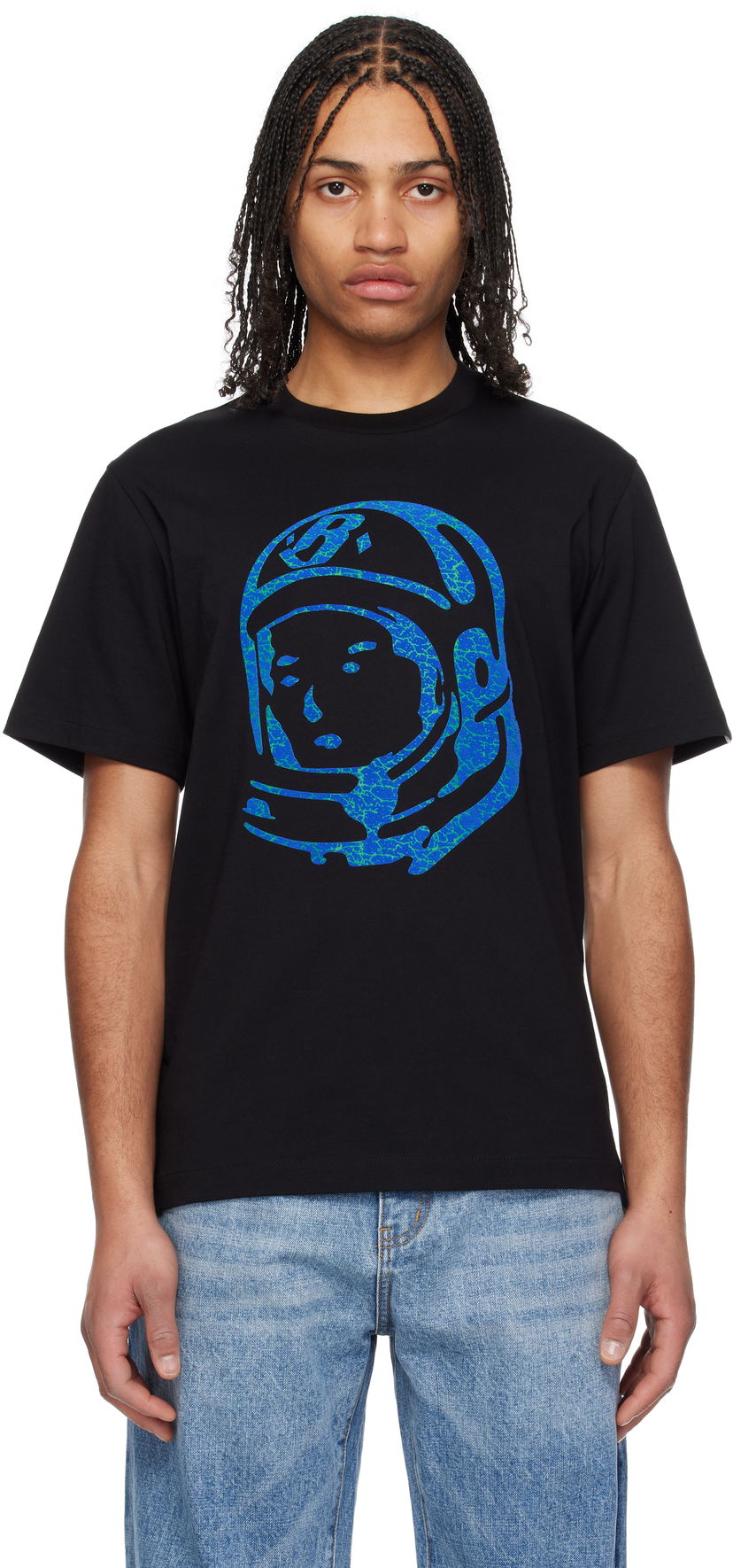 Majica BILLIONAIRE BOYS CLUB Billionaire Boys Club Cracked Flock Print Astro T-Shirt Črna | B25156