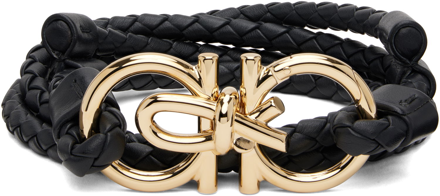 Zapestnica FERRAGAMO Salvatore Ferragamo Gancini Wrap Bracelet Črna | 780496, 0