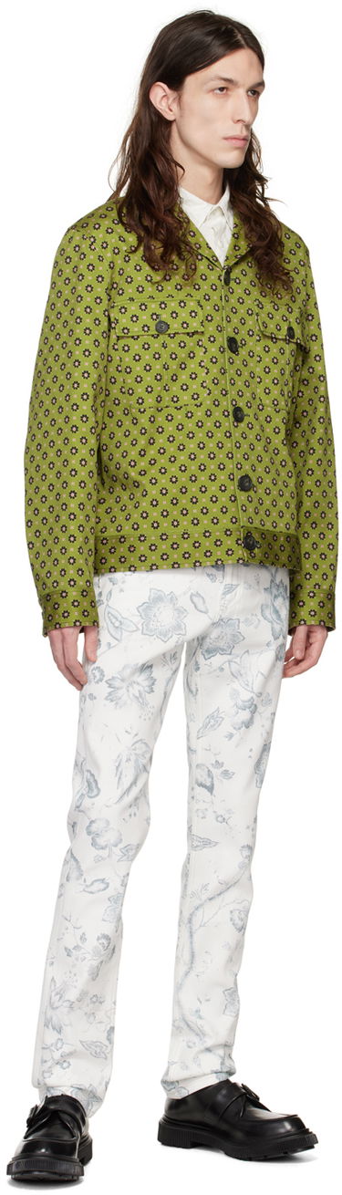 Jakna Erdem Erdem Graham Floral Print Jacket Zelena | MS23_712MMFOG GRAHAM, 3
