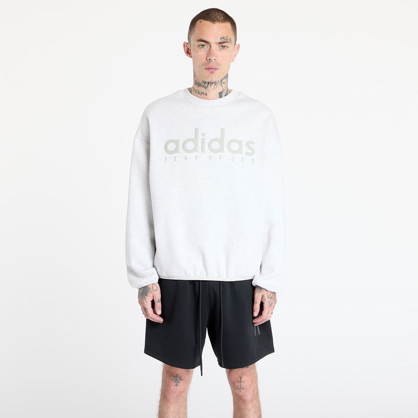 Pulover adidas Originals adidas x Fear Of God Athletics Heather Fleece Crewneck Siva | JZ7368