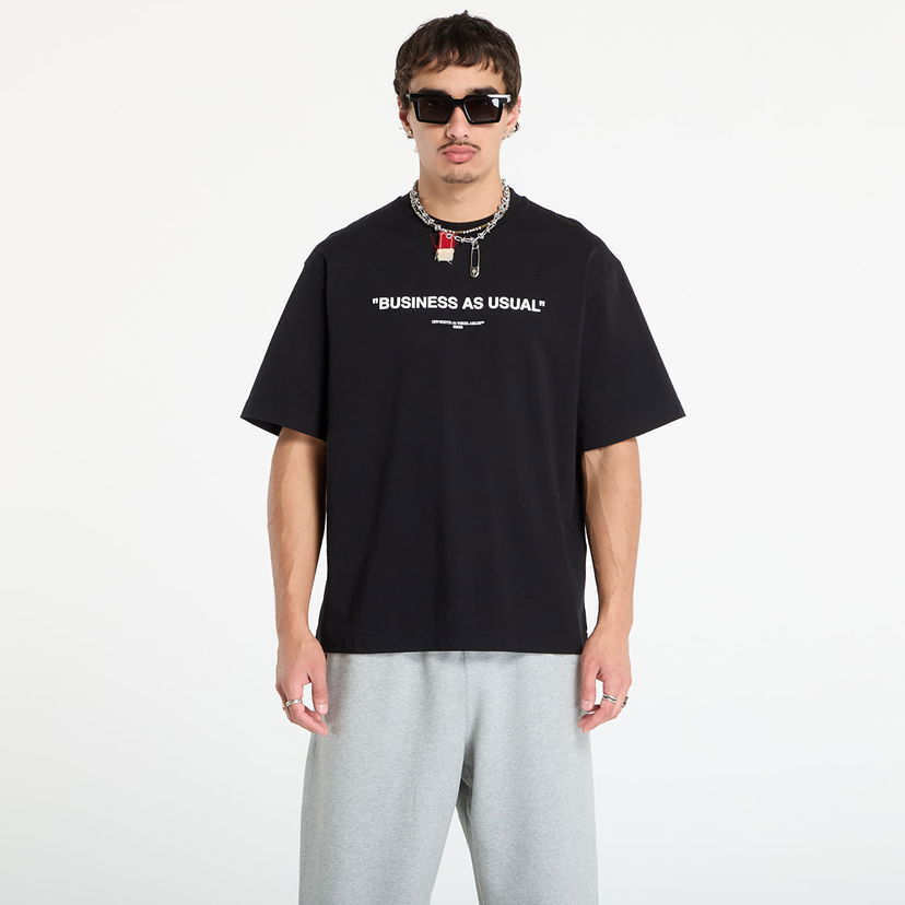 Majica Off-White Off-White Business Quote Skate Short Sleeve T-Shirt Črna | OMAA120F25JER0121001