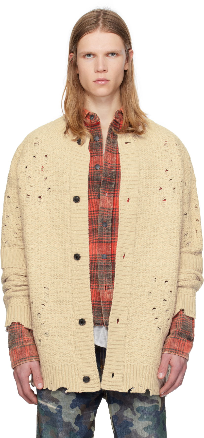 Pleteni pulover Andersson Bell Wool Long Cardigan Bež | atb1156m