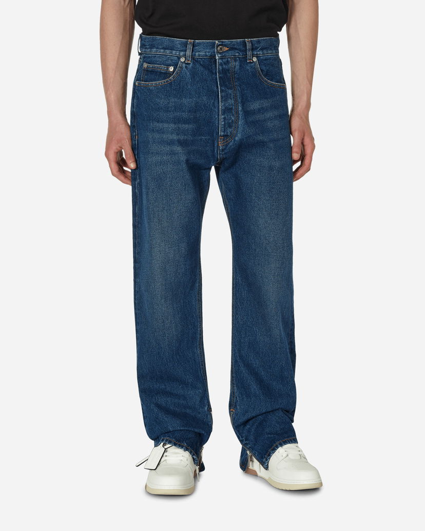 Kavbojke Off-White Arrow Tab Zip Skate Jeans Medium Blue Modra | OMYA177F23DEN002 4400