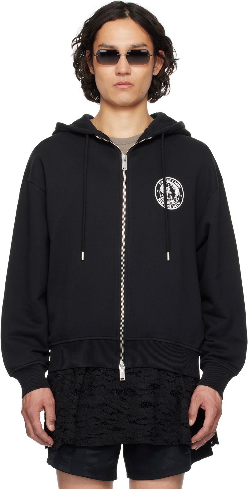 Pulover Han Kjøbenhavn Han Kjobenhavn 'Officer' Zip-Up Hoodie Črna | M-134361