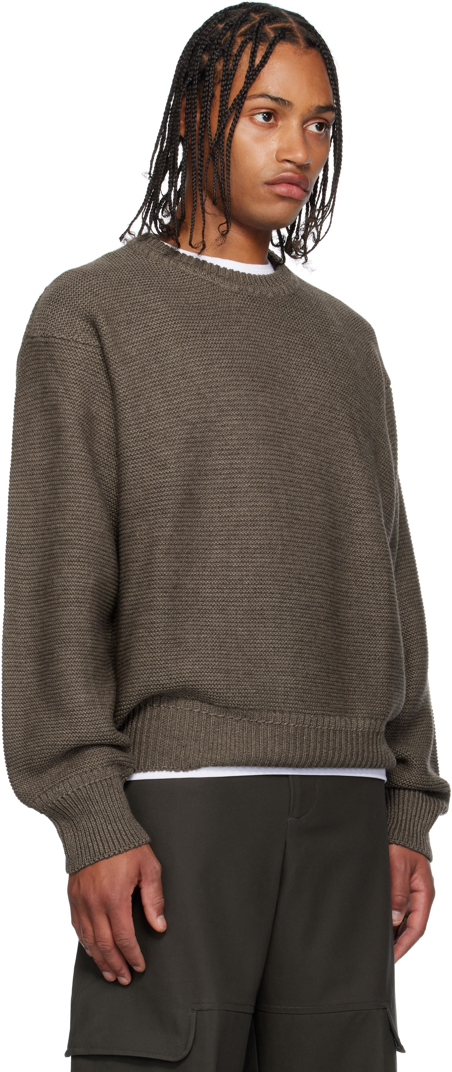 Pleteni pulover sage NATION Sage Nation Mackenzie Knit Wool Sweater Rjava | S064 MACKENZIE KNIT WOOL MUSHR, 1