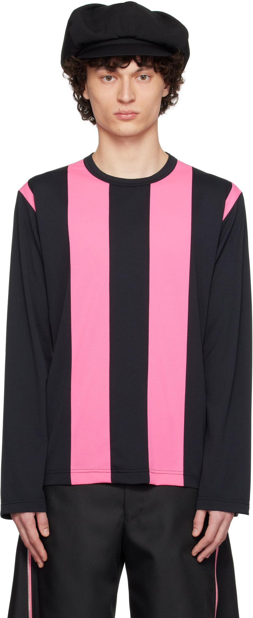 Majica Comme des Garçons Comme des Garçons Homme Plus Jacquard Long Sleeve T-Shirt Črna | PO-T011-051