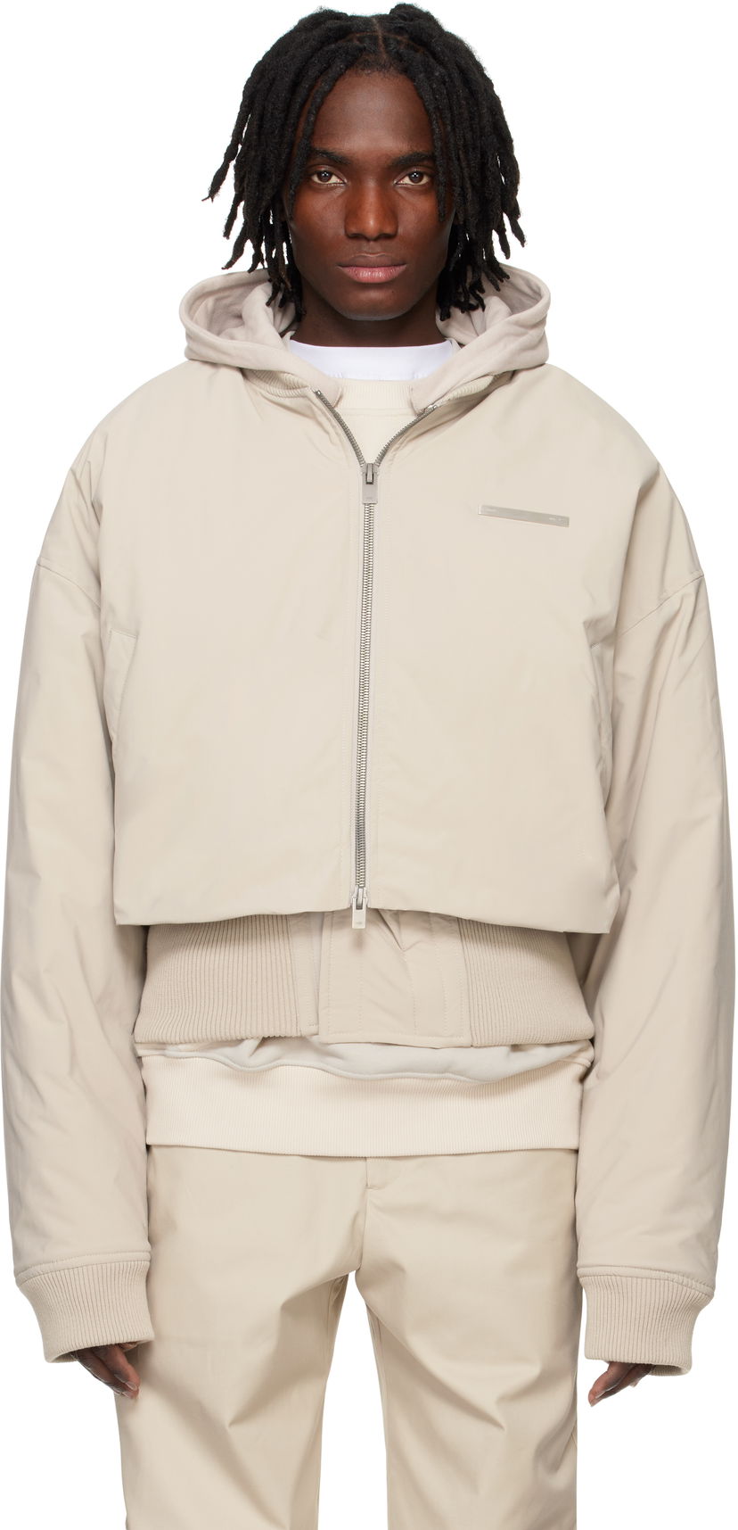 Bomber jakna HELIOT EMIL Heliot Emil Pneumatic Cropped Bomber Jacket Bež | PRESS25_M_02_100_ST18_CO