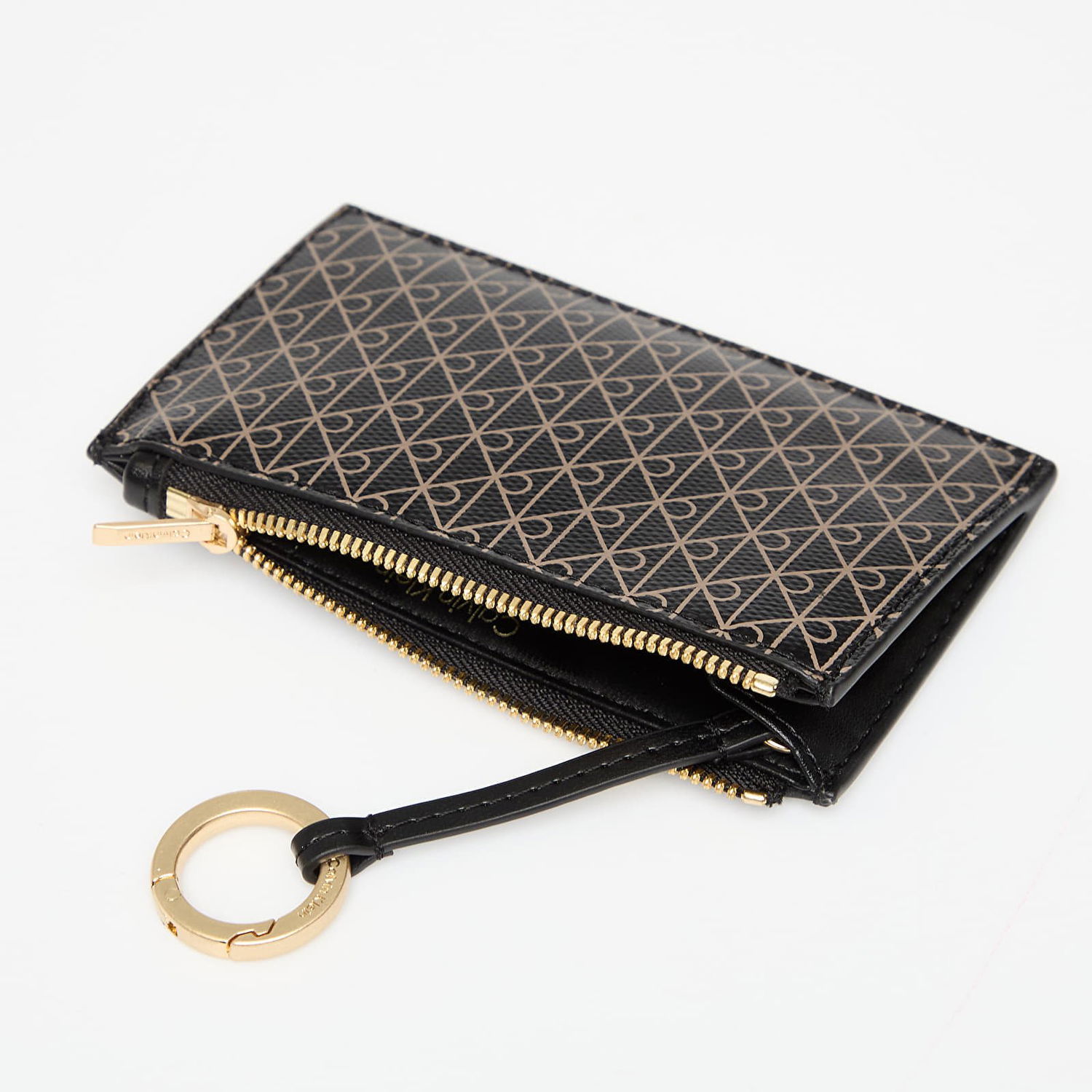 Denarnica CALVIN KLEIN Calvin Klein Emblem Aop Top Zip Cardholder Črna | LV04F1084G 2XA, 1