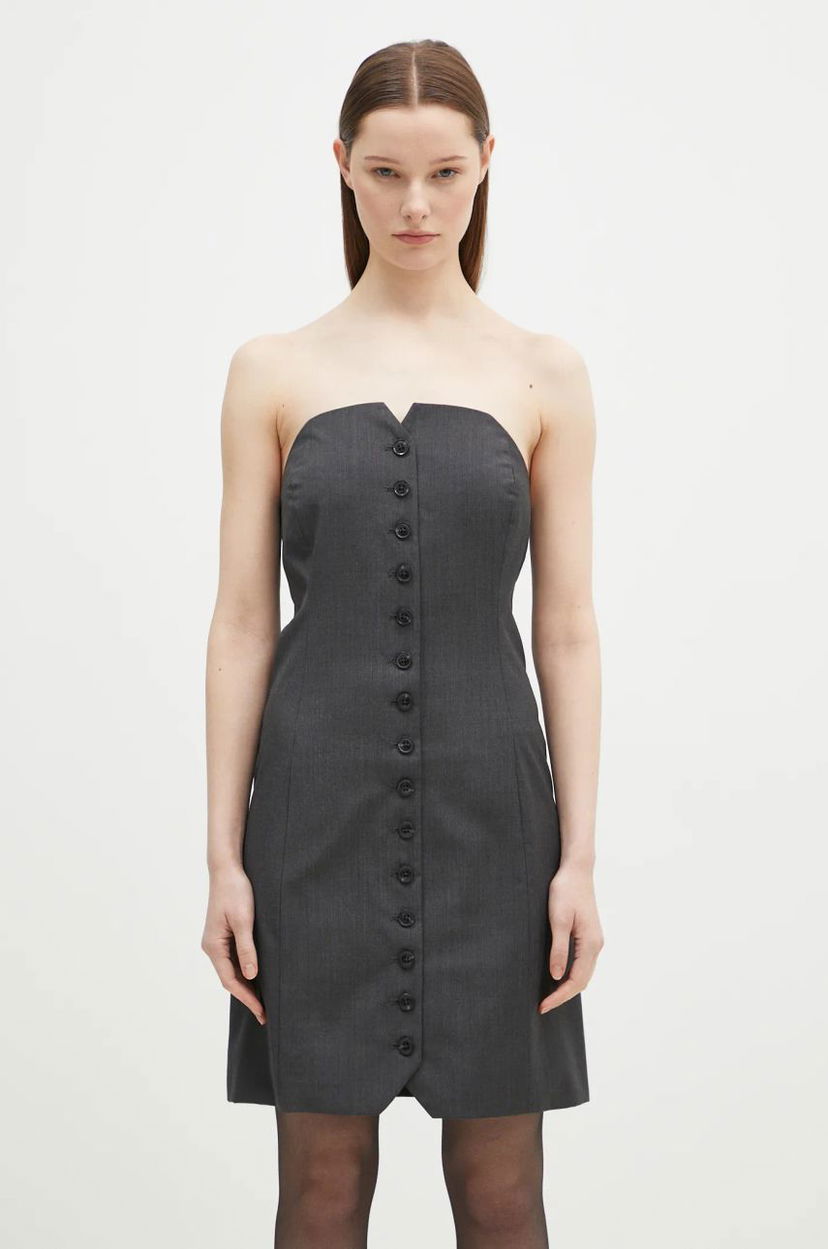 Obleke Samsoe Samsoe Samsoe Samsoe Saellen Mini Dress Siva | F24400132