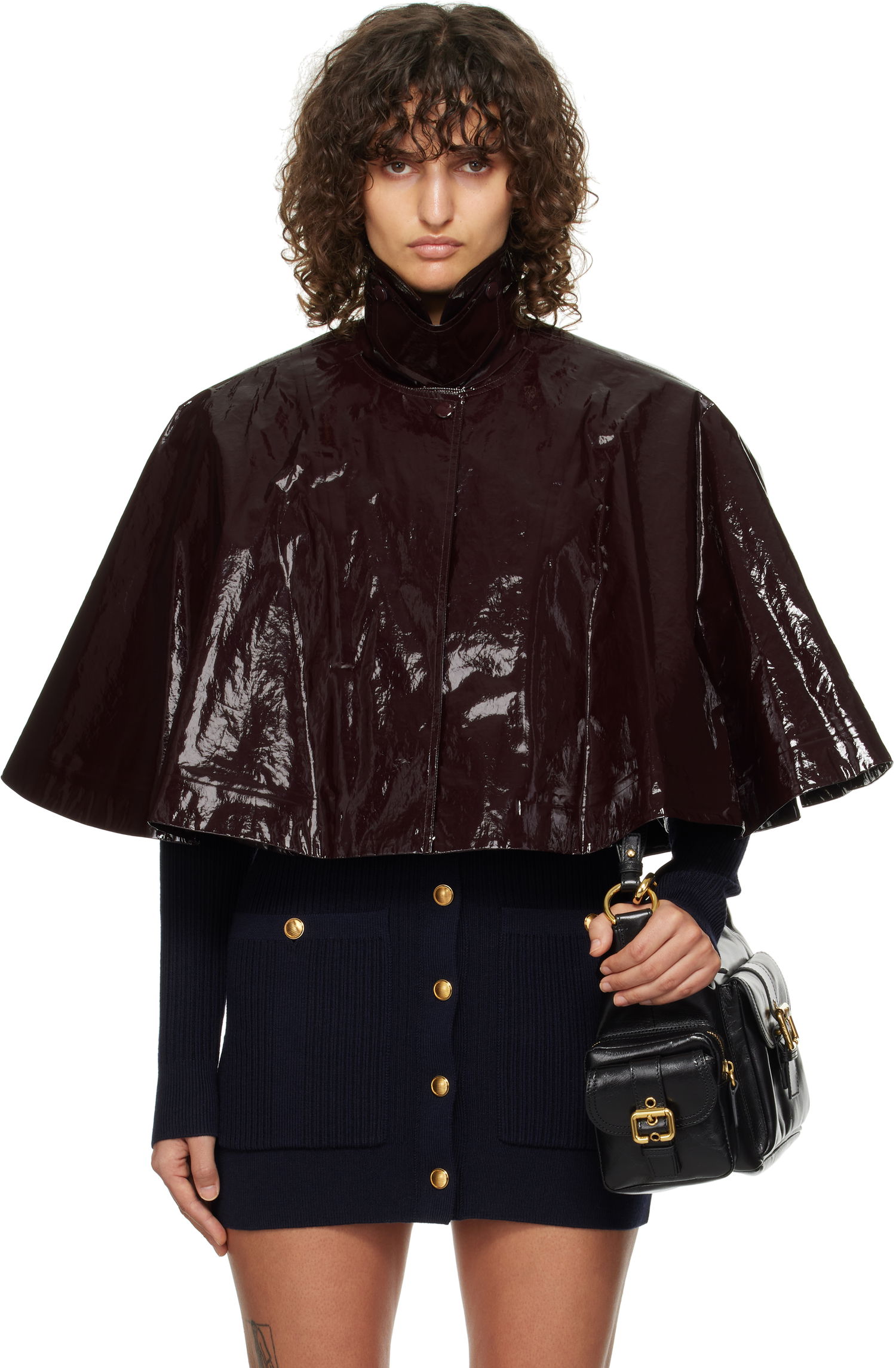 Jakna CHLOÉ Short Cape Jacket Rjava | CH24WMA58145, 0