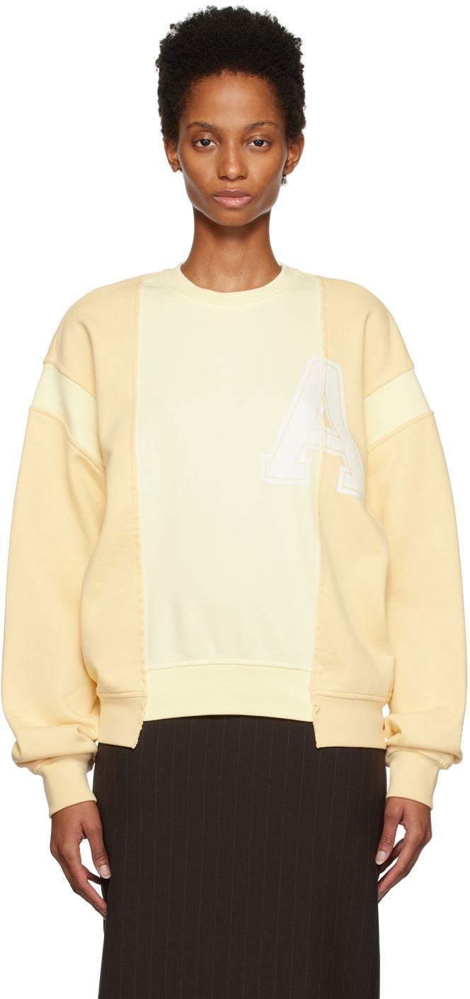 Pleteni pulover Ambush Varsity Patchwork Sweatshirt Rumena | BWBA016F22FLE0011702