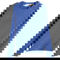 Marni Men's Ribbed Crew Knit Sweater with Logo, Size 48