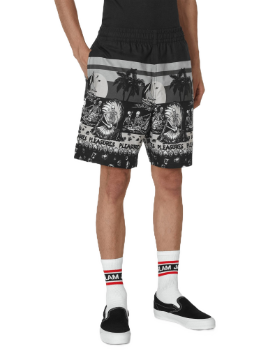 Kratke hlače Pleasures Beach Shorts Črna | P23SU031 BLACK