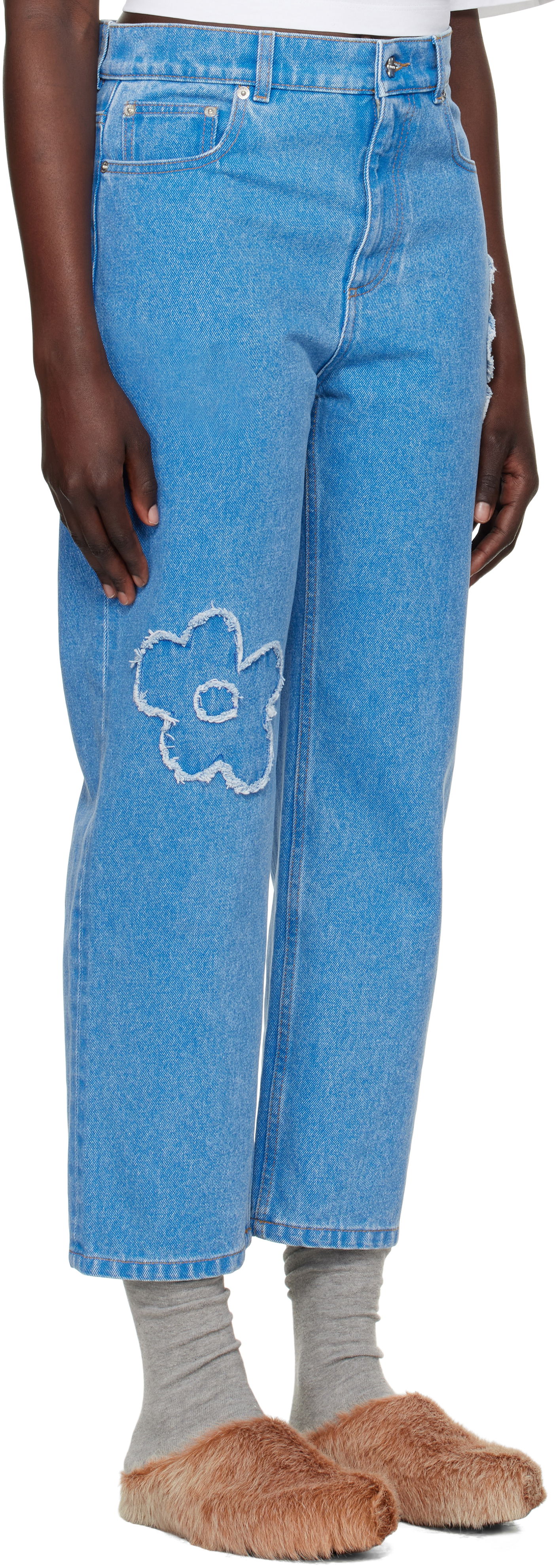 Kavbojke Marni Marni Boyfriend Jeans with Flower Appliqué Modra | PAJD0425Q2 USCX34, 1