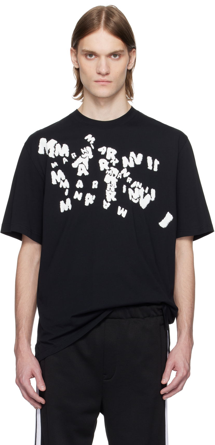 Majica Marni Marni 'Marni' Caos Logo T-Shirt Črna | HUMU0287P0 USCX49