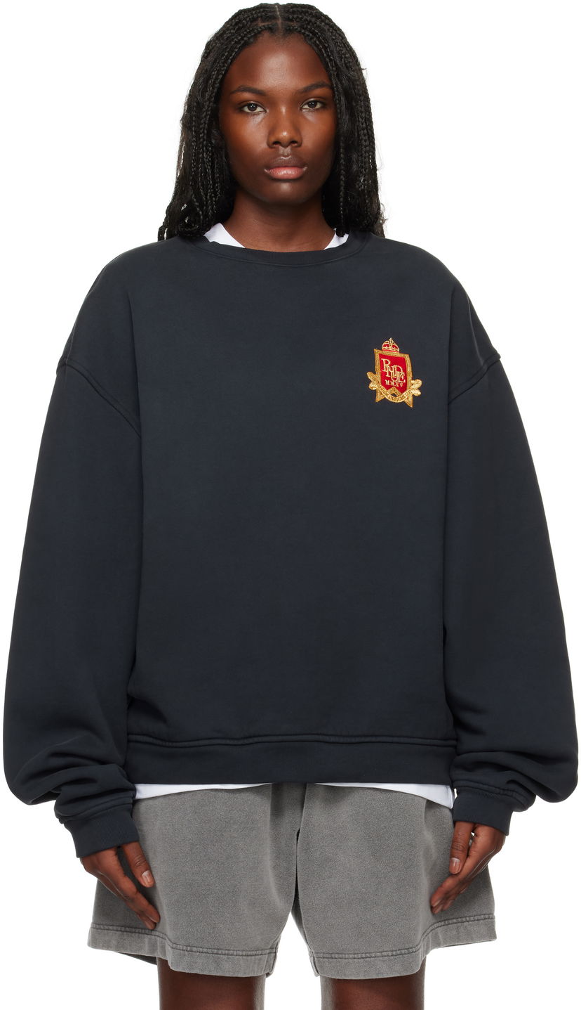 Pulover Rhude Crest Crewneck Sweatshirt Črna | RHFW24ST01013