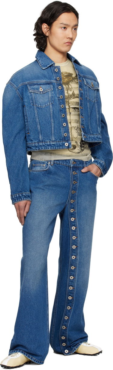 Jakna Jean Paul Gaultier Jean Paul Gaultier 'The Buttoned' Cropped Denim Jacket Modra | 25/34-U-VE092-D013-57, 3