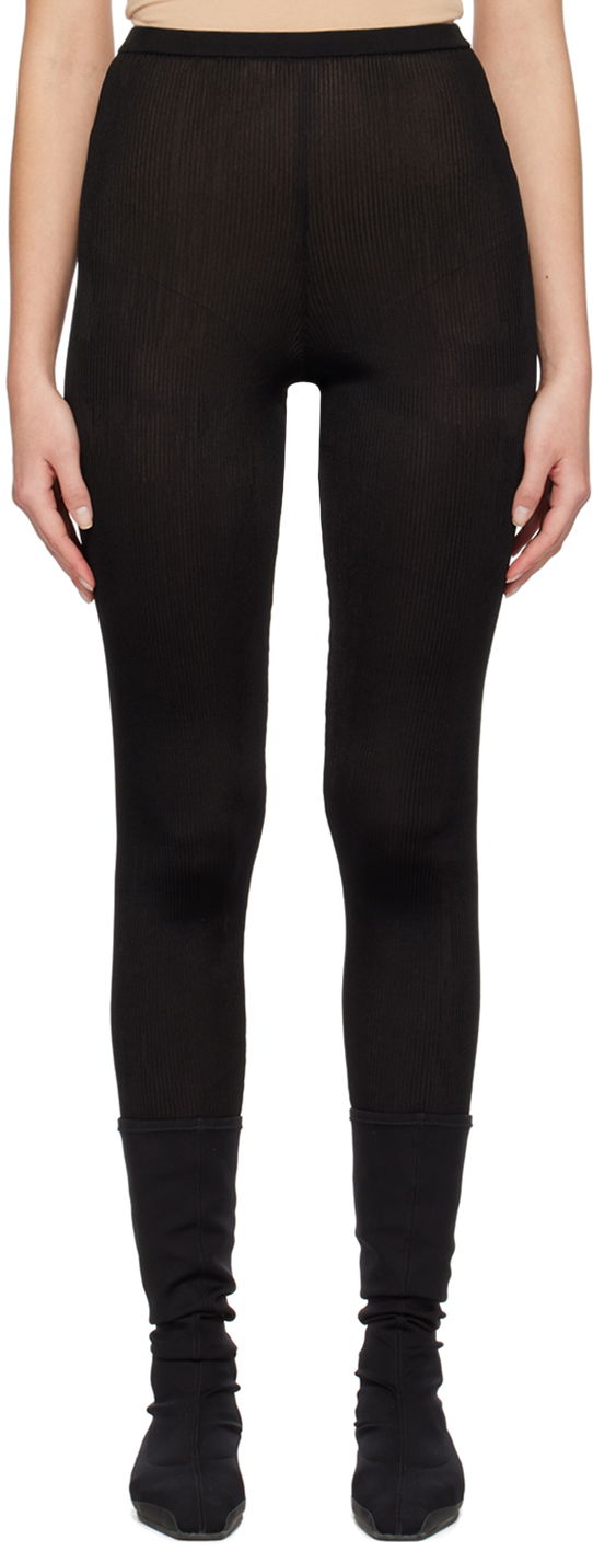 Pajkice The Row Ribbed Stirrup Leggings Črna | 7055-Y80, 0