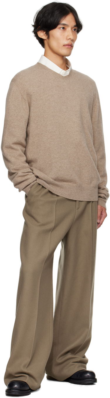 Pleteni pulover The Row The Row Rod V-Neck Sweater Bež | 1014-Y556, 2