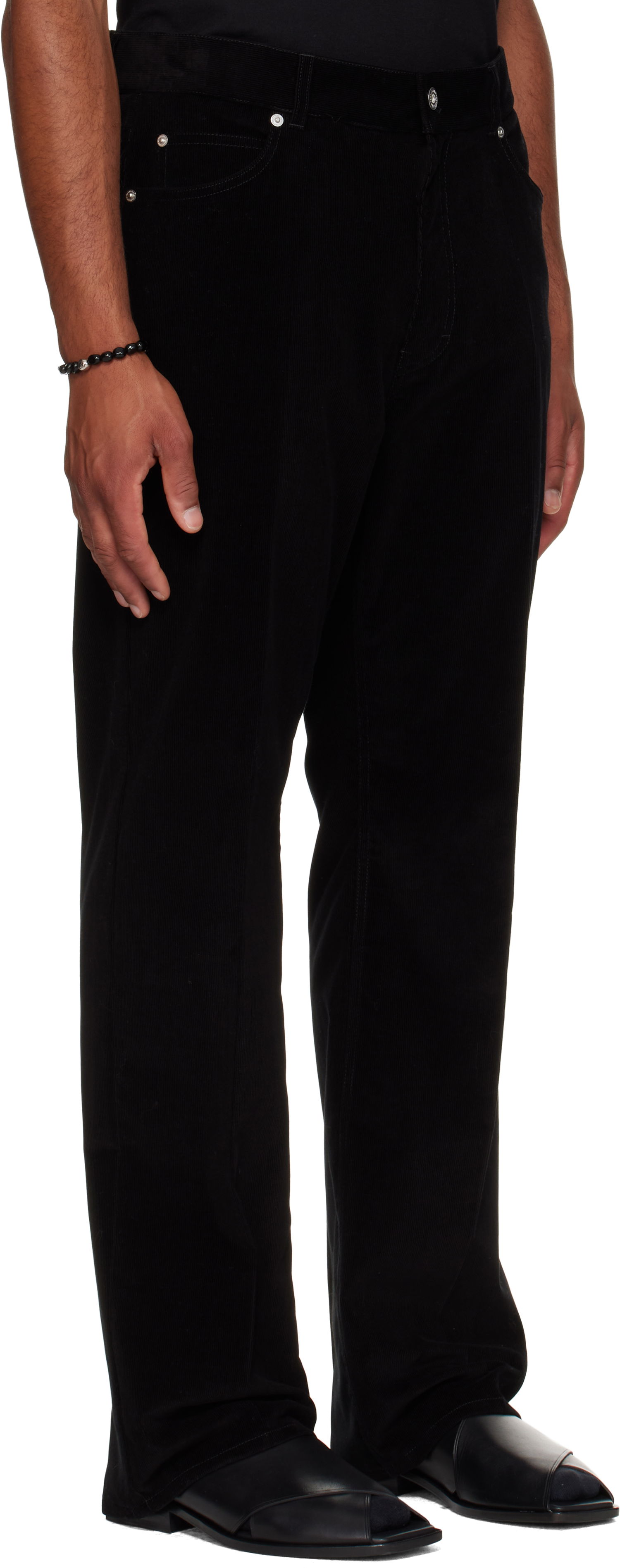 Hlače FERRAGAMO Ferragamo Corduroy Trousers Črna | 784655, 1