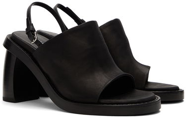 Modni dodatki Ann Demeulemeester Ann Demeulemeester Calfskin Heeled Slingback Sandals Črna | 2201-W-S04-390-098, 3
