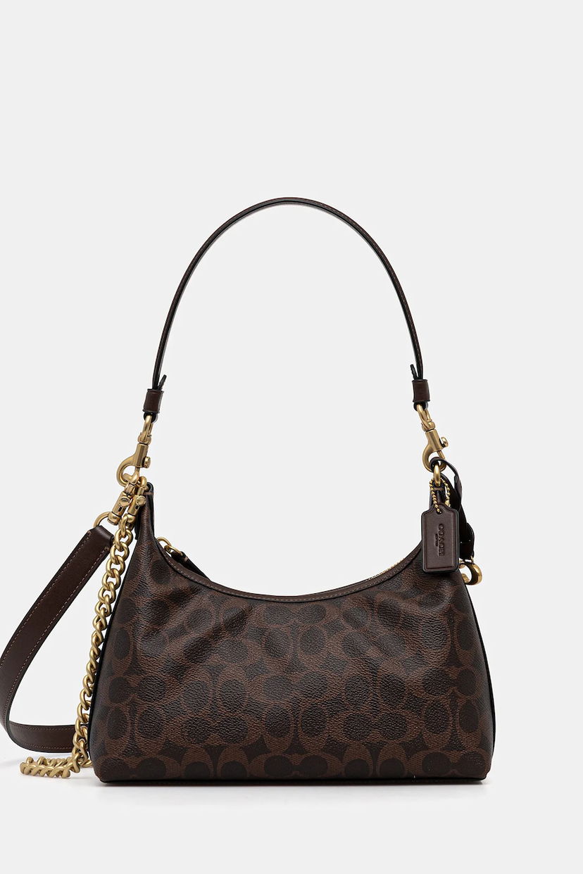Torba za čez ramo Coach Juliet Monogram Crescent Shoulder Bag Rjava | CAM26