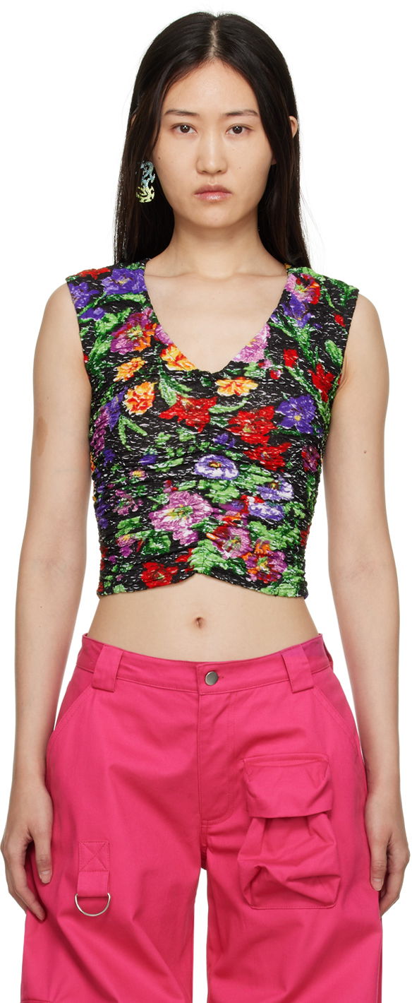 Krop-top Collina Strada Collina Strada Maisie Floral Ruched Tank Top Večbarvna | XX3234 DEADSTOCK JERSEY