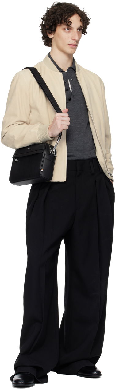 Torba za čez ramo BOSS Saffiano Leather Reporter Bag Črna | 50548279, 3