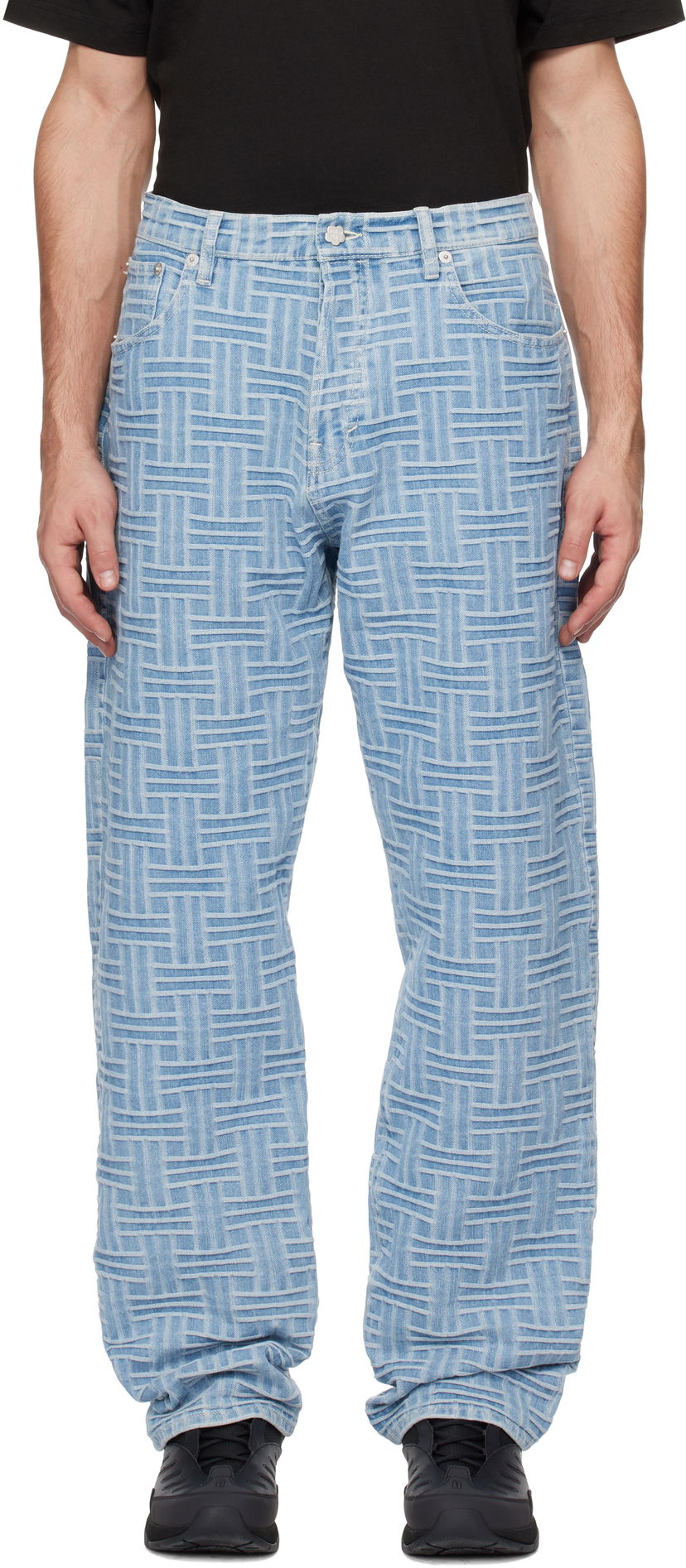 Kavbojke KENZO Weave Botan Loose Fit Jeans Modra | FF55DP4106J4