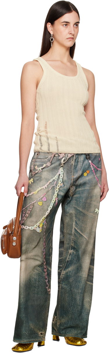 Majica brez rokavov Acne Studios Acne Studios Open Cotton Tank Top Bež | A60565-, 3