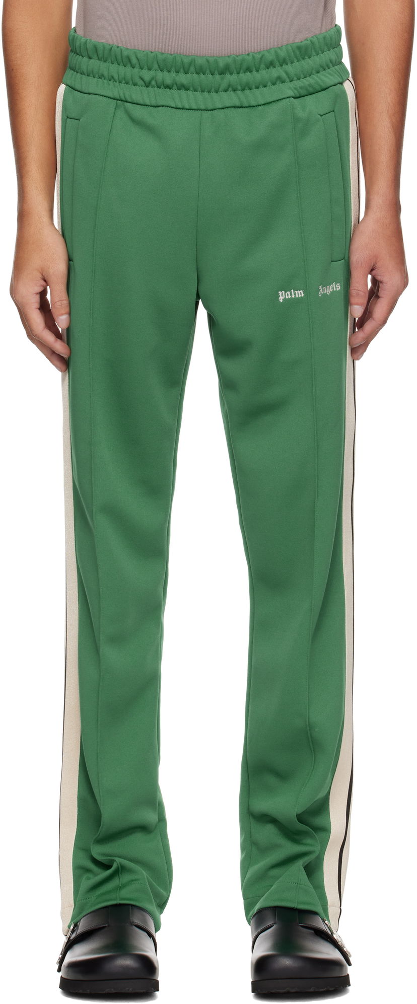 Trenirka Palm Angels Palm Angels Embroidered Logo Track Pants Zelena | PMCJ020S25FAB0015703
