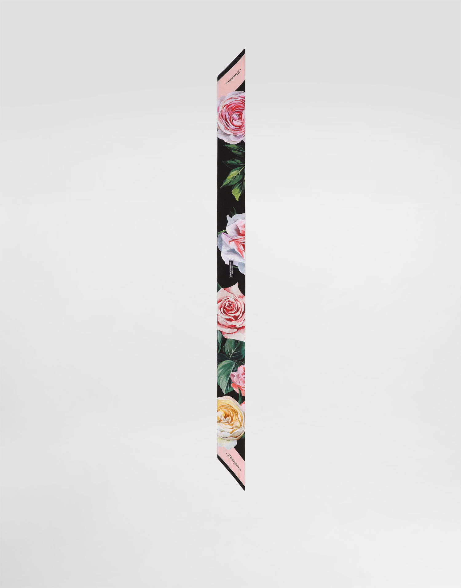 Šala Dolce & Gabbana Dolce & Gabbana Peony and Rose Print Twill Headscarf Črna | FS215AGDCUNHH5IY, 1