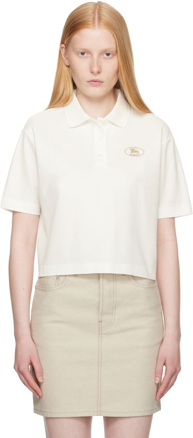 Polo majica Burberry Burberry Cropped Cotton Polo Bela | 8110085, 0