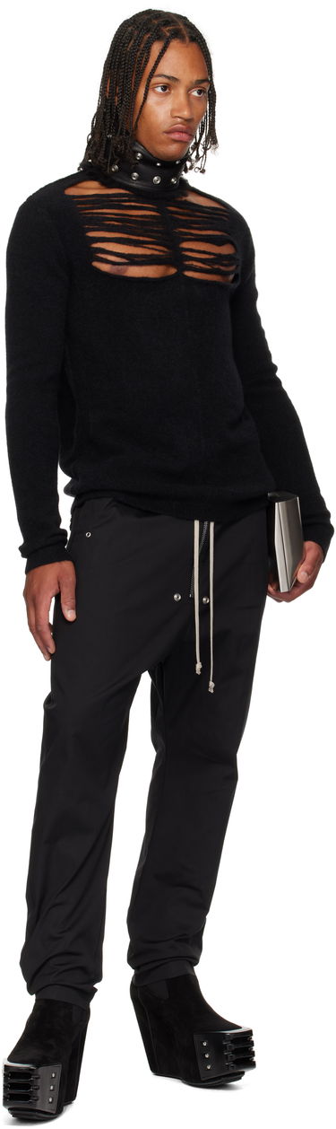 Pleteni pulover Rick Owens Rick Owens Concordians Long Sleeve Grid Knit Sweater Črna | RU02E1670 KGRIDP, 3