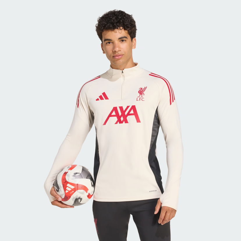 Pleteni pulover adidas Performance Liverpool FC Tiro 25 Competition Training 1/4 Zip Top Bež | JV6569
