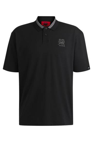 Polo majica BOSS HUGO x RB Stretch-Cotton Polo Shirt Črna | 50542748