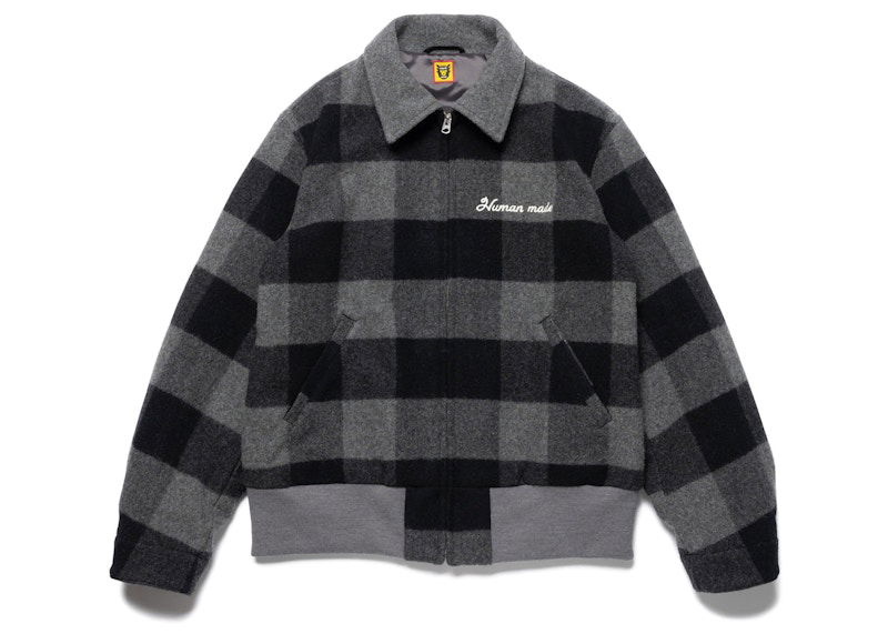 Bomber jakna Human Made Checked Wool-Blend Jacket Siva | HM24JK019