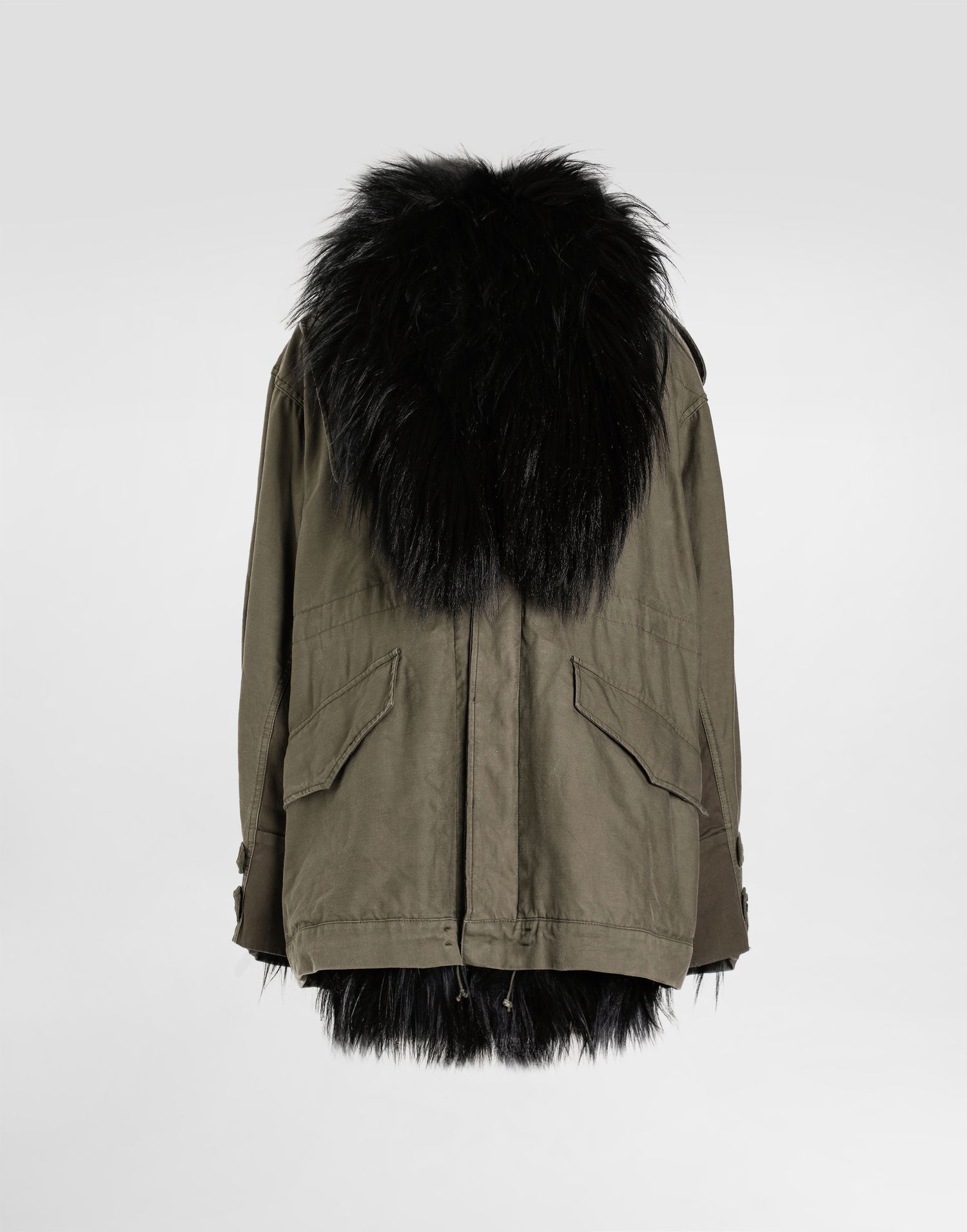 Parka Dolce & Gabbana Dolce & Gabbana Oversized Canvas Parka with Fur Zelena | F9U00ZGDDHQN0269, 0