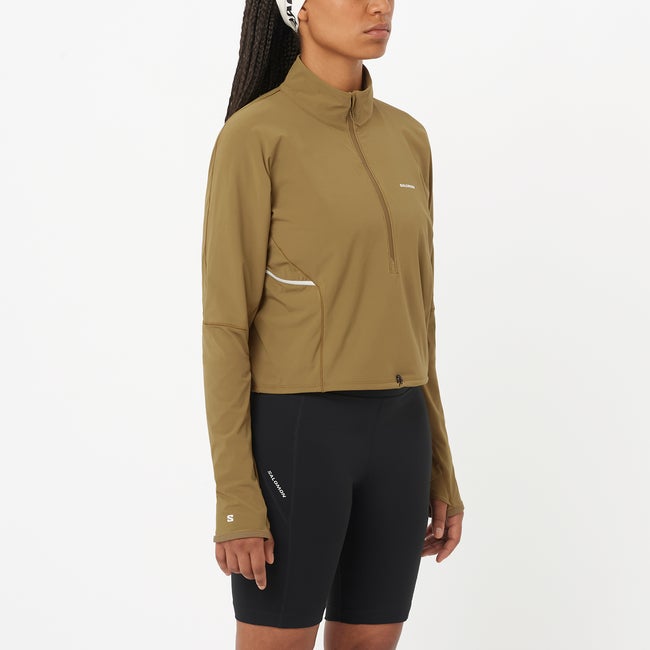 Krop-top Salomon Sense Aero Hybrid Cropped Top Zelena | LC2641500