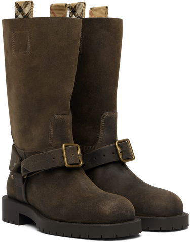 Superge in čevlji Burberry Burberry Suede Soft Saddle Low Boots Rjava | 8113016, 3