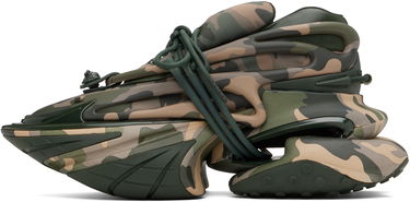 Superge in čevlji Balmain Balmain Unicorn Low Camouflage-Print Zelena | EM1VJ309KCKN, 2