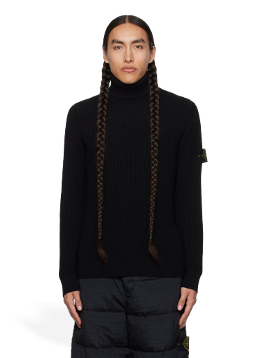 Pleteni pulover Stone Island Patch Črna | 7915552C2