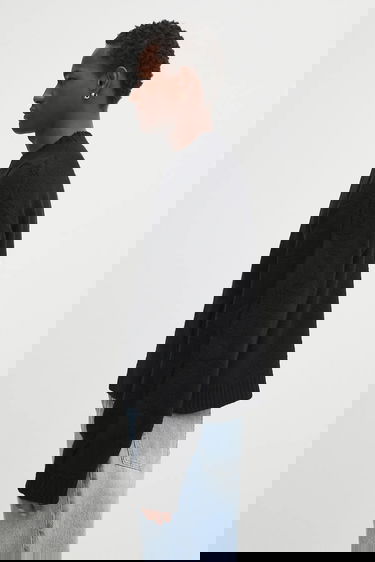 Pleteni pulover HELIOT EMIL Textured Knit Crewneck Sweater Črna | PREAW25.M.07.063.BLK01., 1