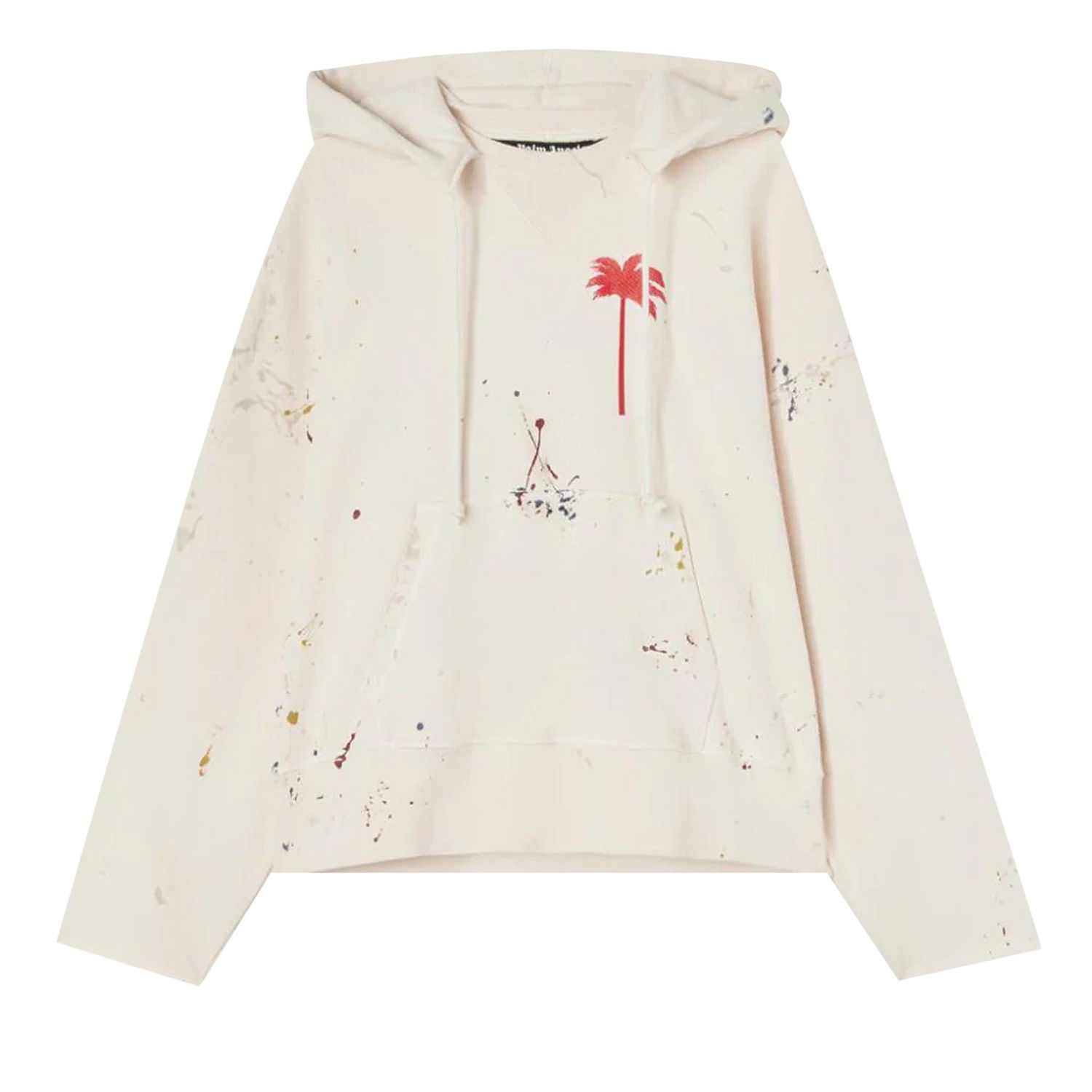 Pulover Palm Angels PxP Painted Raw Cut Hoodie Bela | PMBB104S22FLE0010325, 1
