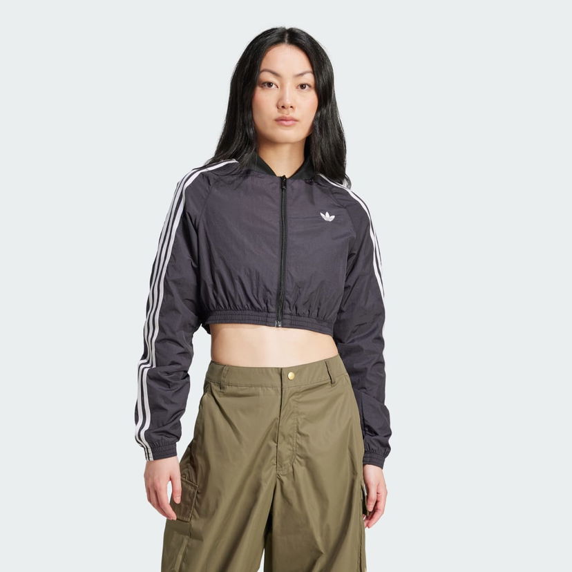 Bomber jakna adidas Performance Adicolor Teamgeist Cropped Jacket Črna | JD0264